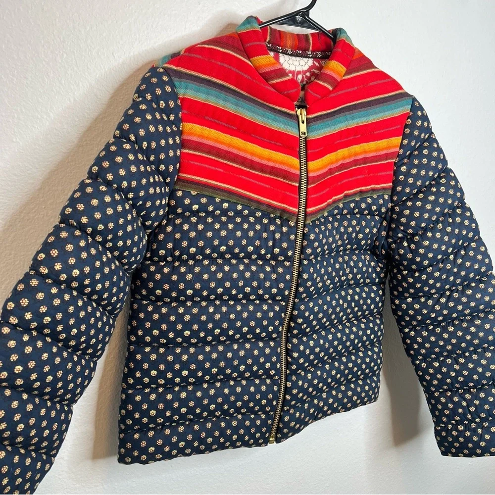 Alix of Bohemia Cody Patchwork Polka Dot Puffer Jacket Small - Picture 7 of 13